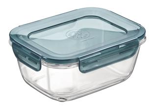 Förvaringsburk Glas med Plastlock Grå 18x14cm 1L