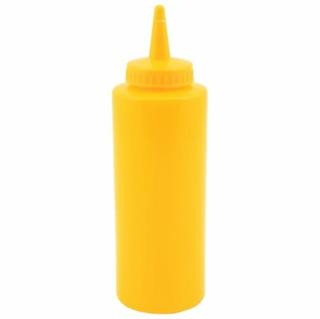 Senapsflaska gul plast 35 cl h220 mm Ø60 mm