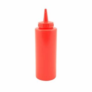 Ketchupflaska röd plast 35 cl h220 mm Ø60 mm
