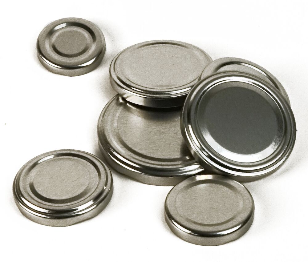 Lock Silverfärgad Metall Ø66mm till Glasburk Rak