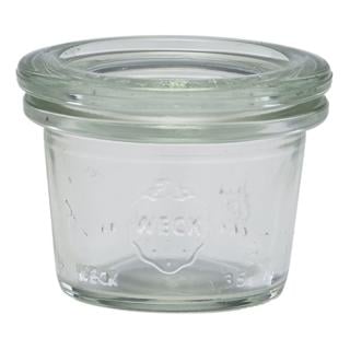 Glasburk med lock 3,5cl Ø4,5cm h3,5cm