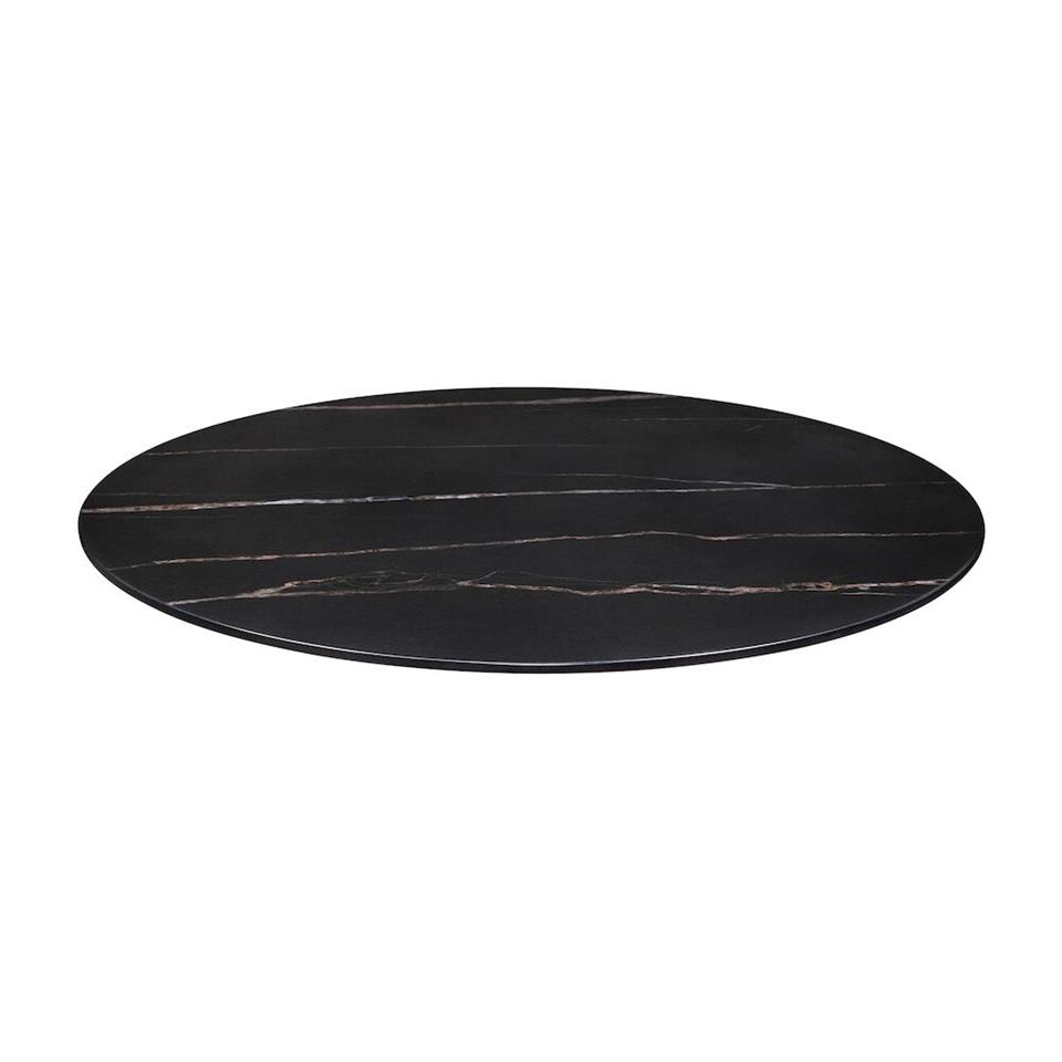 Bordsskiva rund svart sintrad sten Ø60 cm h12 cm