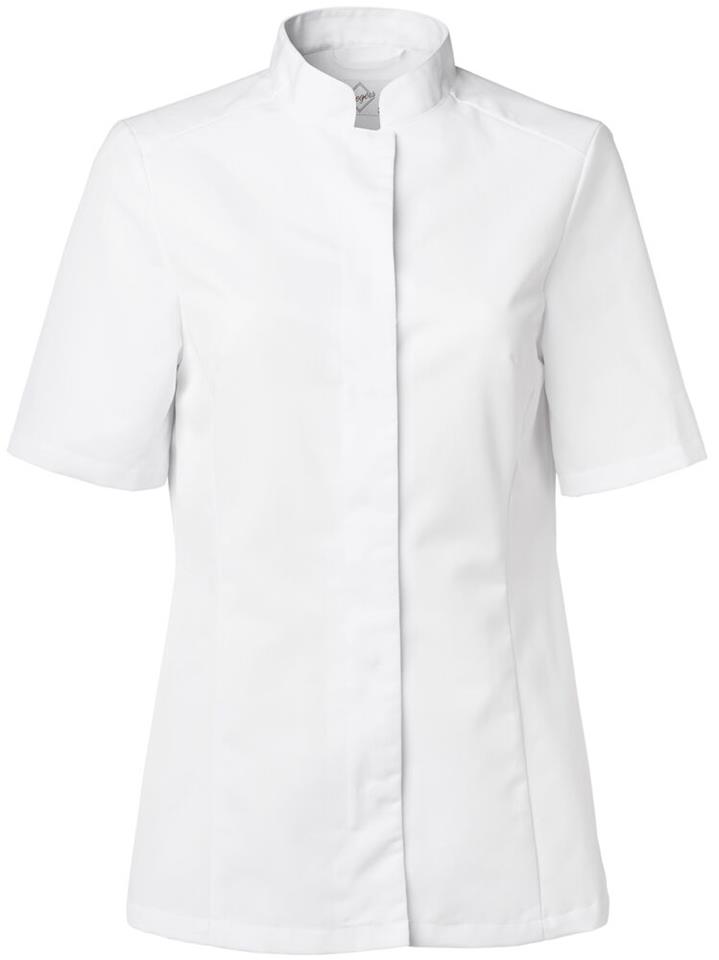 Kockskjorta 1056 vit dam kort ärm C36