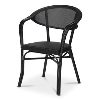 Monaco karmstol, svart/svart stapelbar