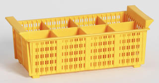 Bestickkorg 8-fack Plast Gul 43x21x15,5cm