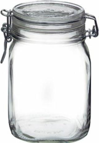 Glasburk med Lock Ø10,6cm H16cm 1L