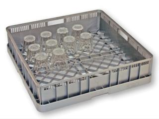 Diskkorg för glas och koppar hög grå 50x50cm