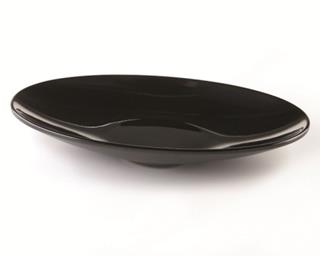 Moderne fat ovalt melamin svart 40x20 h4,1cm