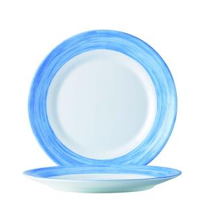 Brush tallrik flat blå opalglas Ø19,5cm