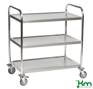 Rostfri Vagn 3 Hyllplan