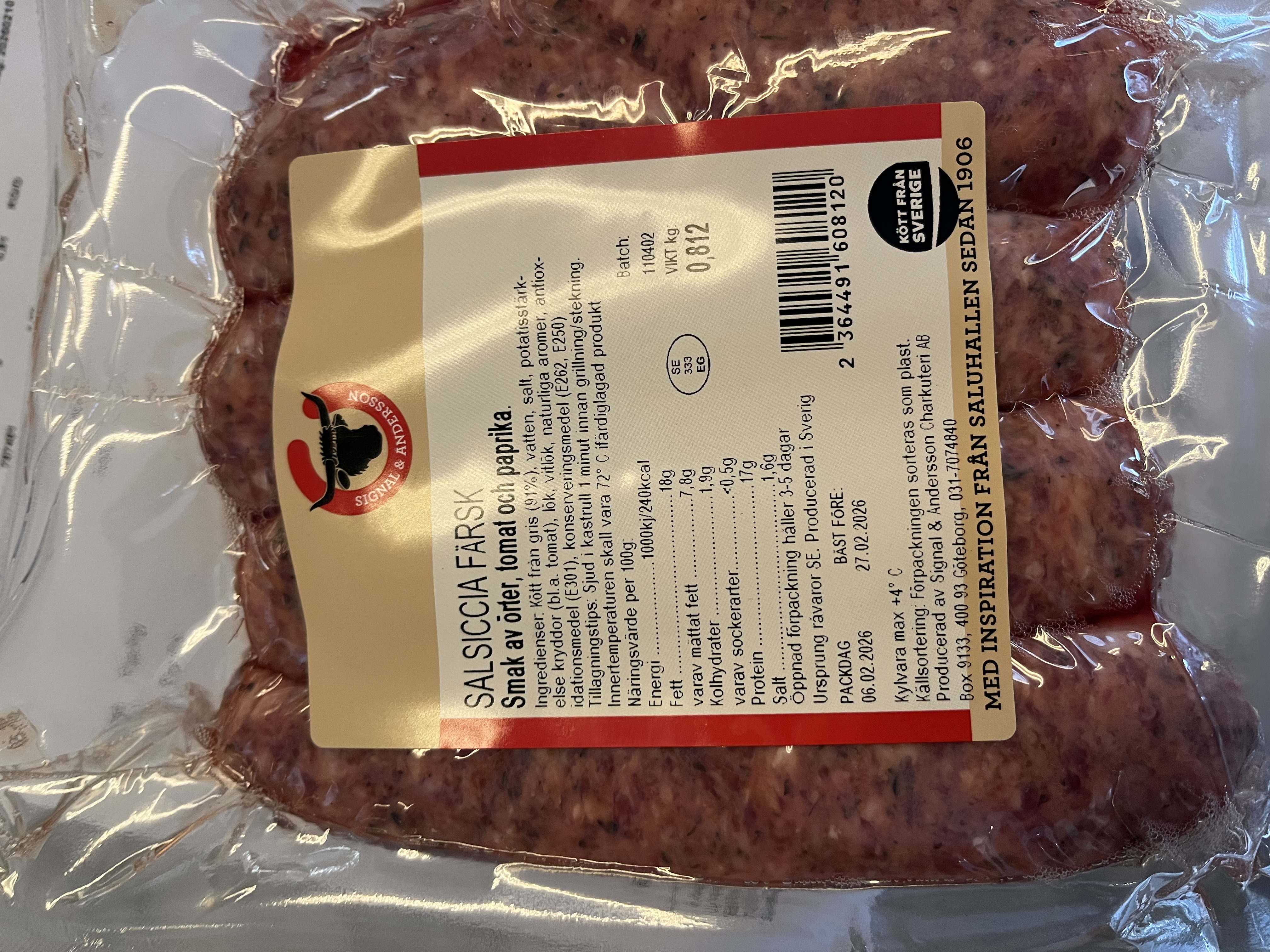 Salsiccia Färsk Sverige