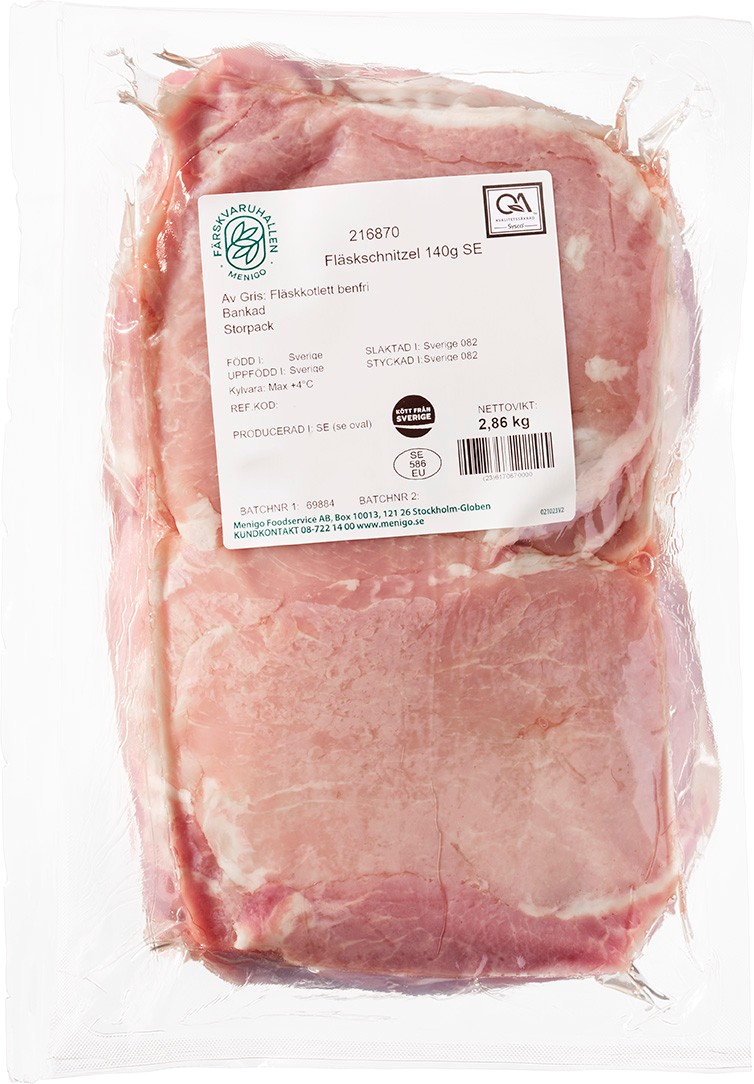 Fläskschnitzel Opanerad Storpack Sverige