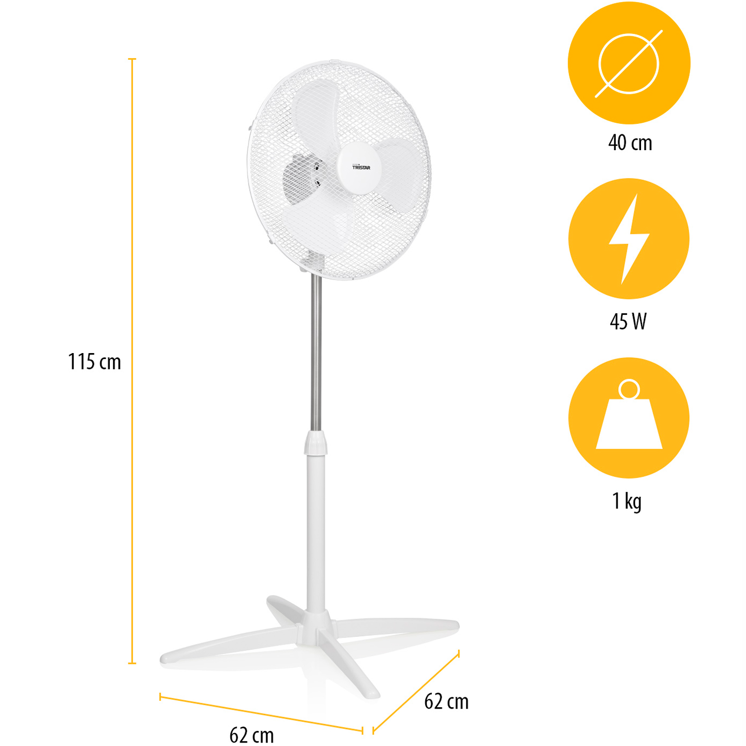 Golvfläkt Vit Ø40cm