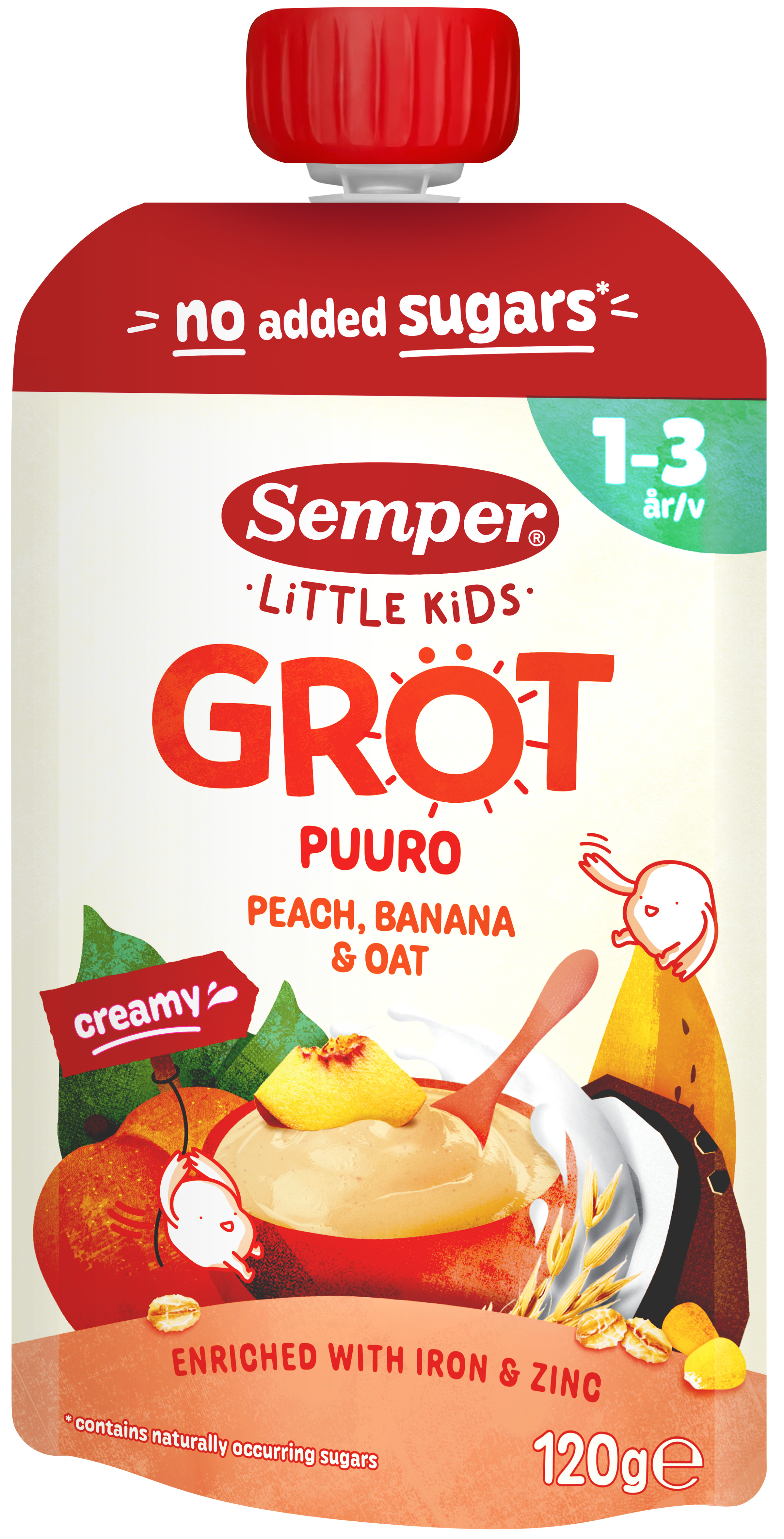 Grötklämmis med Persika, Banan & Havre 1-3 År