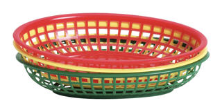 Korg Plast Oval Grön 24x15cm