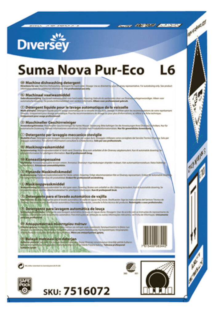 Maskindiskmedel flytande alkaliskt 10L Suma Nova
L6 Pur-Eco SafePack