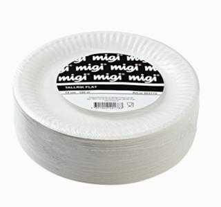 Tallrik Papper Vit 15cm