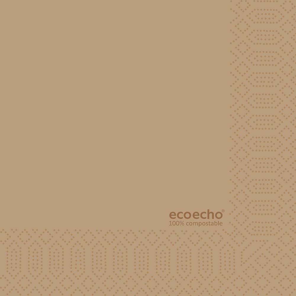 Servett 1/4-vikt 3-lag 33x33cm natur ecoecho