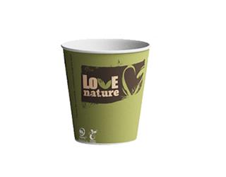 Kaffebägare papper+Bio PE 25cl mönstrad grön