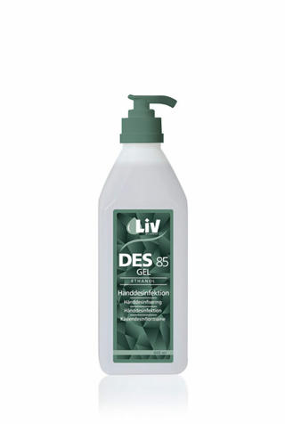 Handdesinfektion Gel 85% 600ml med pump Liv DES