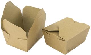 Box Kartong Bio Take away/deli 400ml 90x90x52mm
 brun