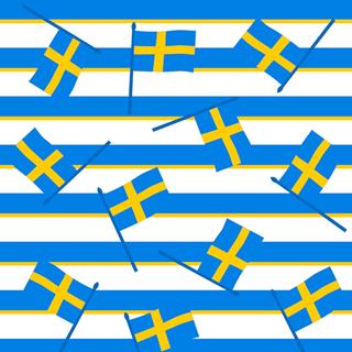 Servett 1/4-vikt 3-lag 33x33cm Svenska flaggor