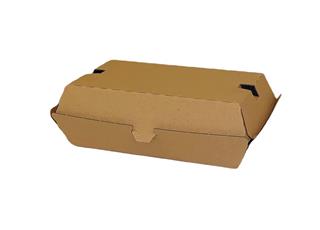 Box Take away Halv well 23x14x7cm Brun