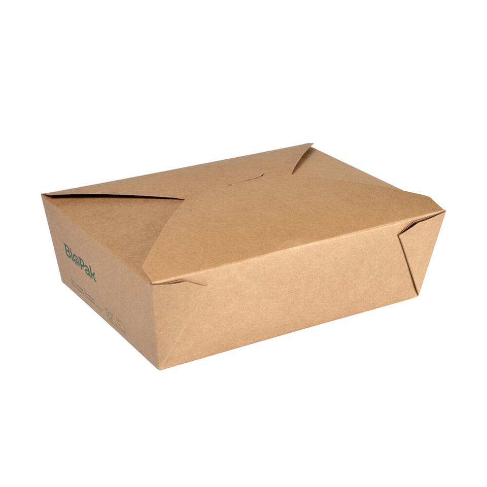 Box kartong/PLA rektangulär 1950ml 216x157x64 Brun