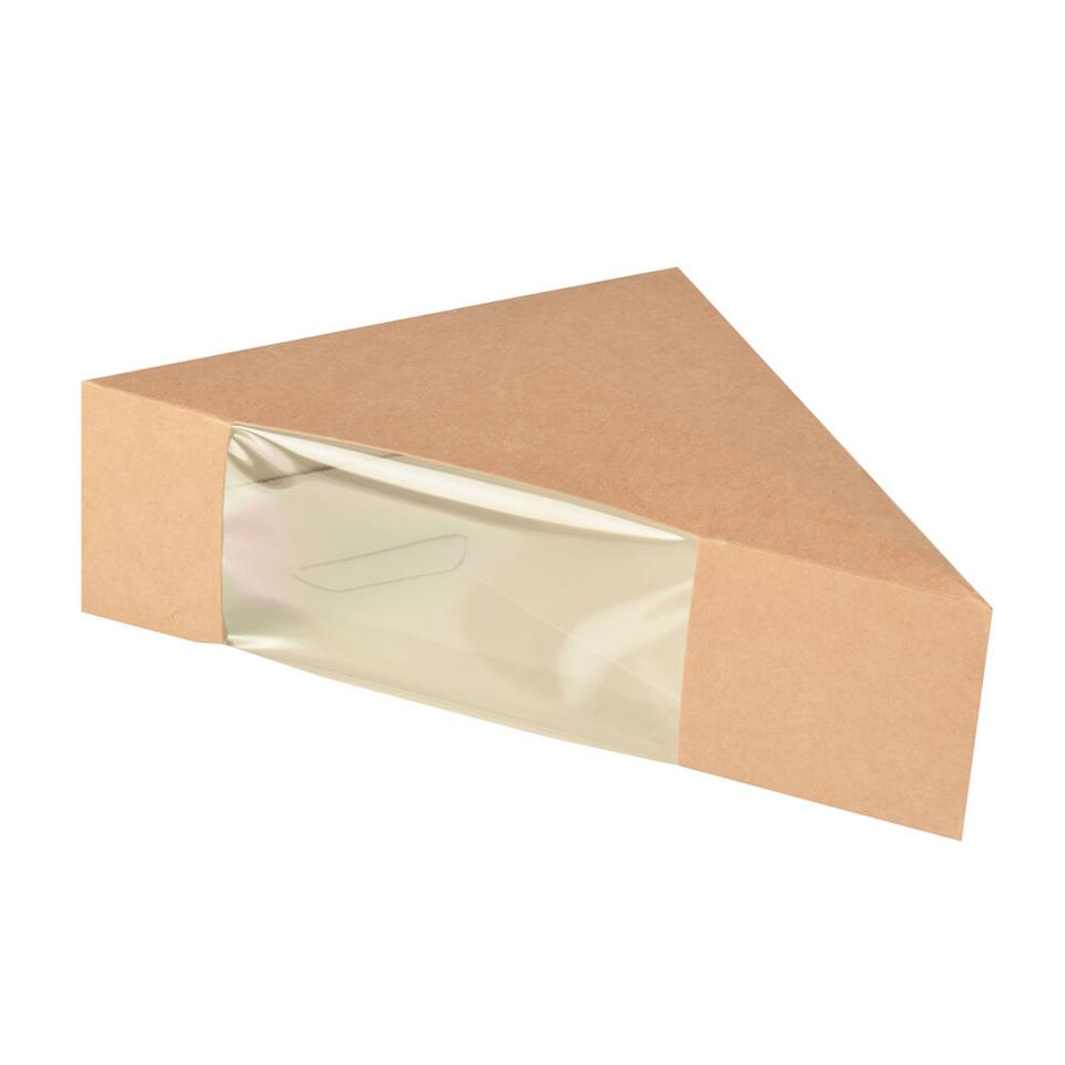 Sandwichlådor papp m fönster 12,3x12,3x5,2cm brun