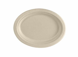 Tallrik Oval Bagasse Natur 26cm