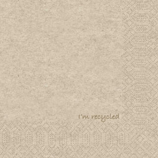 Servett 2-lag 33x33cm Natur I´m Recycled