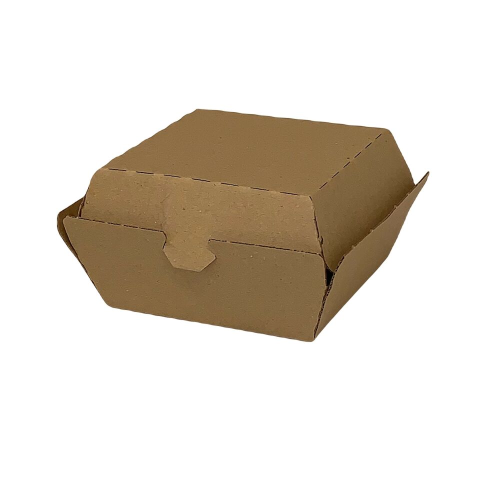 Hamburgerbox Well Otryckt Brun 106x110x77mm