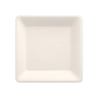 Tallrik Kantig Sockerrör Vit 15,5x15,5cm