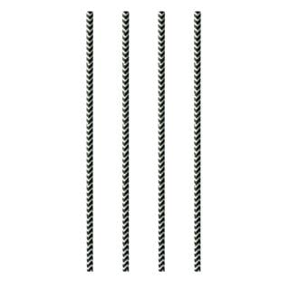 Sugrör Papper Pure  0,6x20cm  Svart Zig-Zag