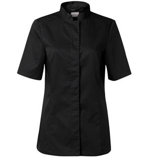 Kockskjorta 1056 svart dam kort ärm C34
