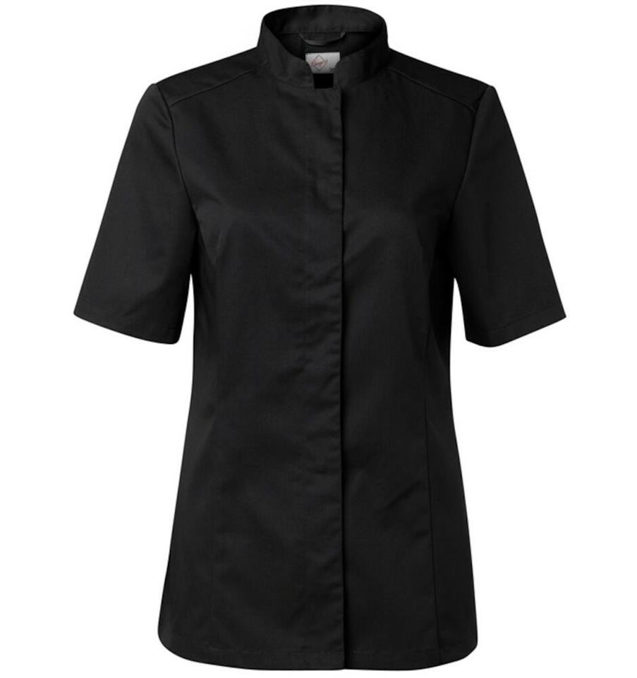 Kockskjorta 1056 svart dam kort ärm C36