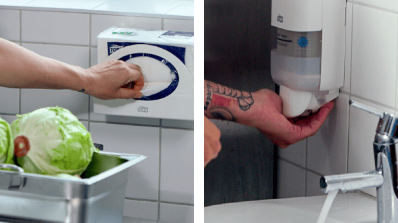 tvål- och pappersdispenser