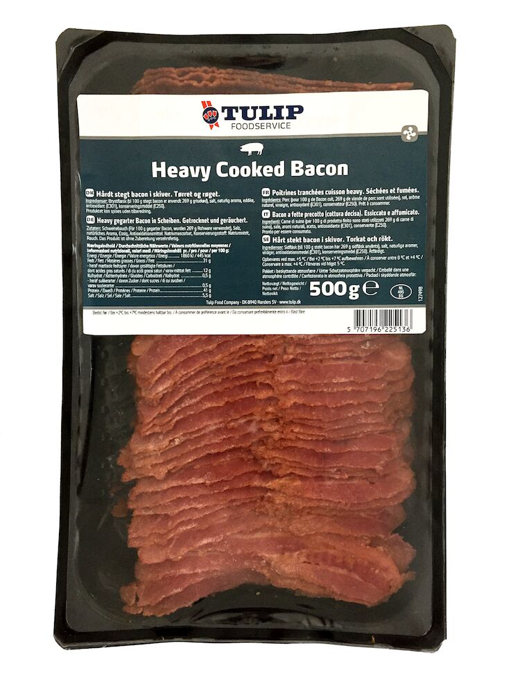 Bacon förstekt, hård